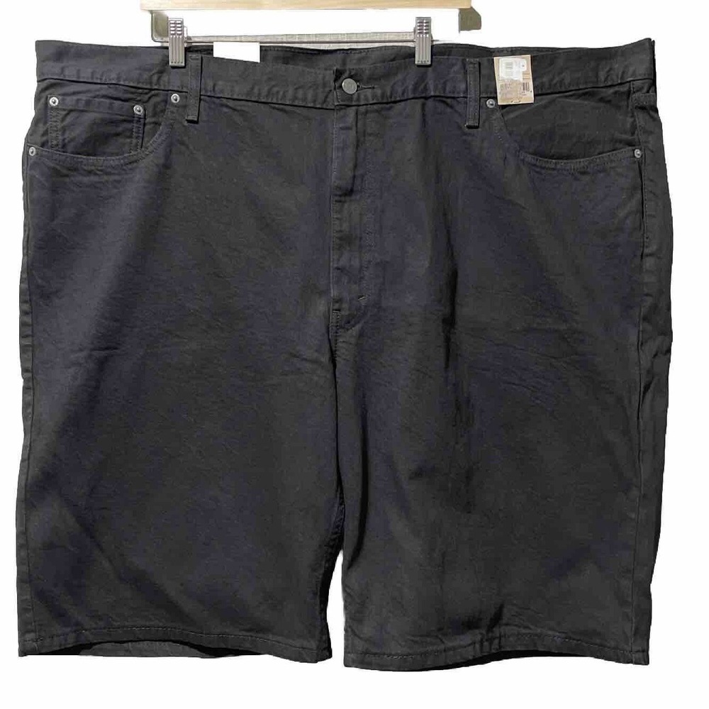 Levis 469 Black Denim Jean Shorts Mens 52 Loose Baggy Measures 54x11 NEW